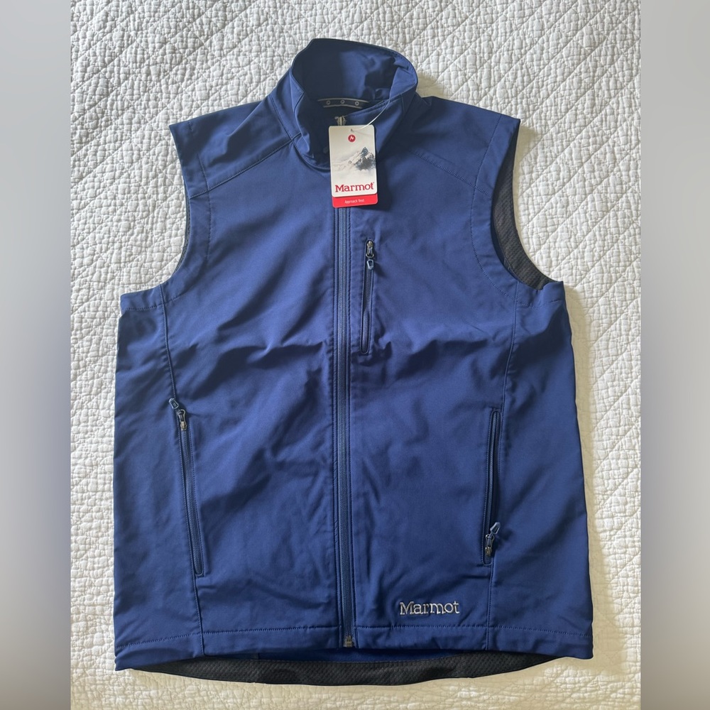 NEW MARMOT Approach Royal Blue Vest Water Repellent Breathable Men's MEDIUM NWT